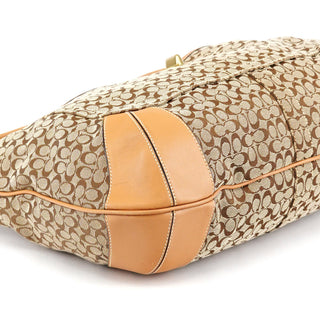 Coach Beige Brown Signature Turnlock Shoulder Bag