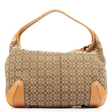 Coach Beige Brown Signature Turnlock Shoulder Bag