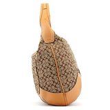 Coach Beige Brown Signature Turnlock Shoulder Bag