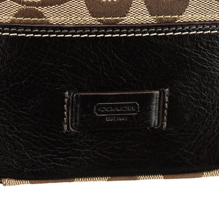 Coach Beige Brown Signature Turnlock Tote Bag