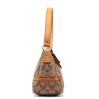 Coach Beige Coated Canvas Signature C Mini Hobo Bag