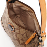 Coach Beige Coated Canvas Signature C Mini Hobo Bag