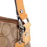 Coach Beige Coated Canvas Signature C Mini Hobo Bag
