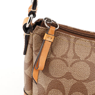 Coach Beige Coated Canvas Signature C Mini Hobo Bag