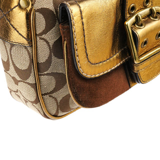 Coach Beige Gold Leather Soho Shoulder Bag