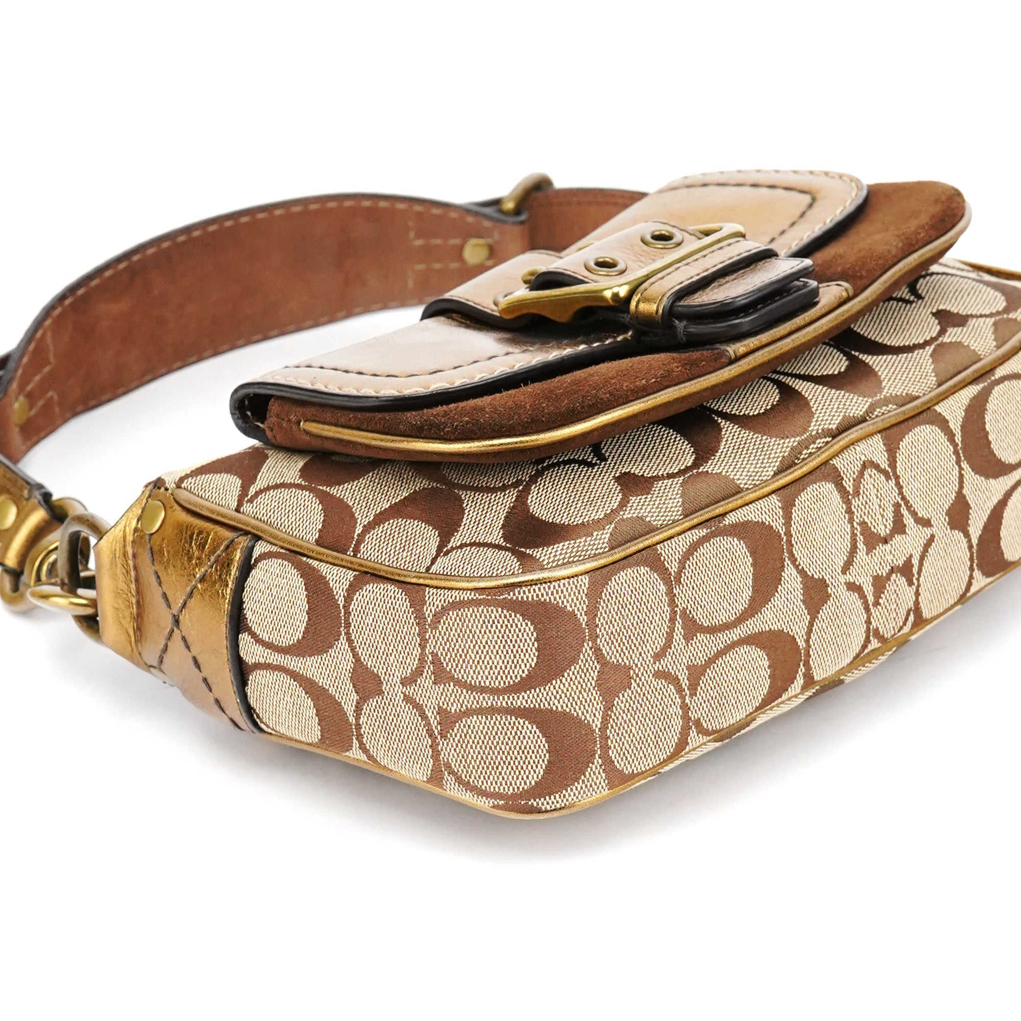 Coach Beige Gold Leather Soho Shoulder Bag