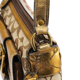 Coach Beige Gold Leather Soho Shoulder Bag