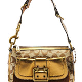 Coach Beige Gold Leather Soho Shoulder Bag