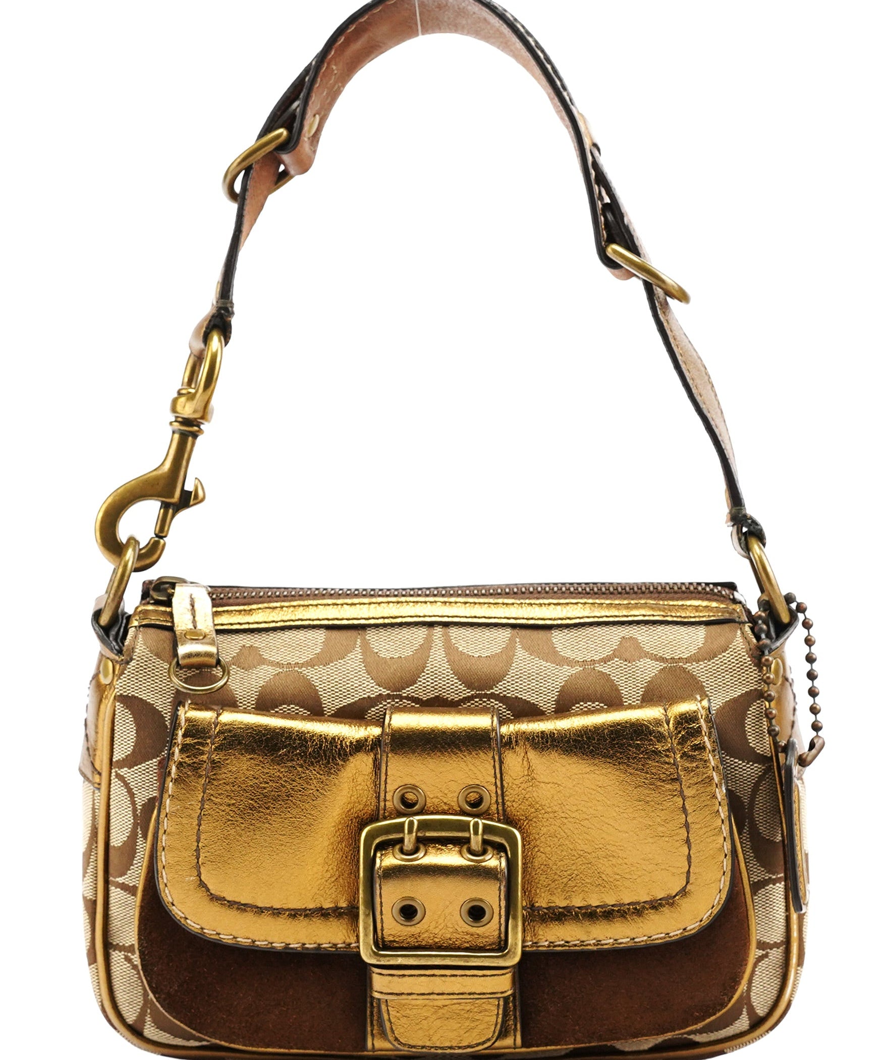 Coach Beige Gold Leather Soho Shoulder Bag