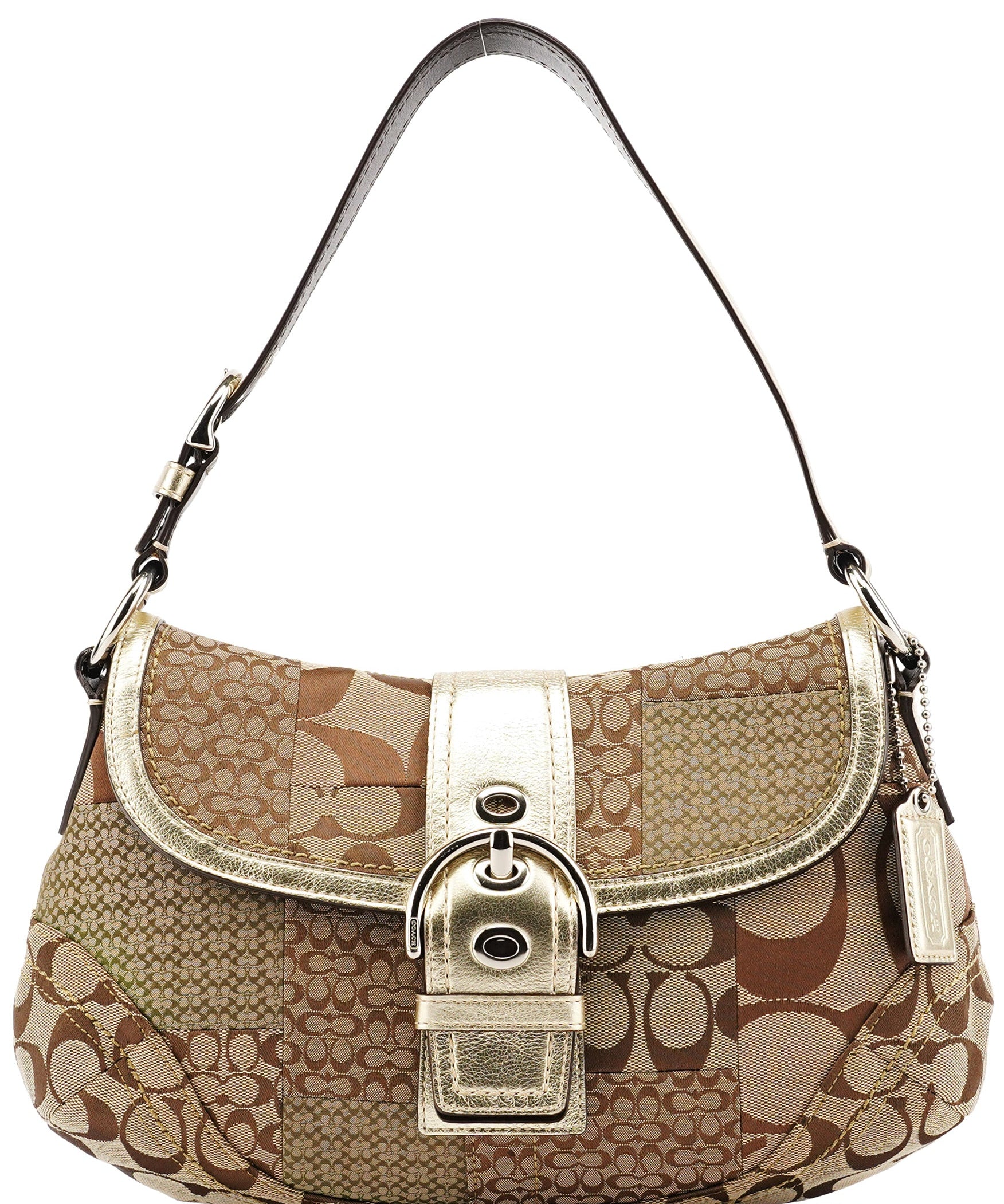 Coach Beige Gold Patchwork Soho Shoulder Bag