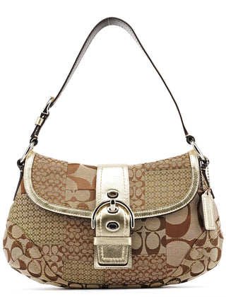 Coach Beige Gold Patchwork Soho Shoulder Bag