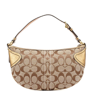 Coach Beige Gold Signature C Mini Hobo Bag