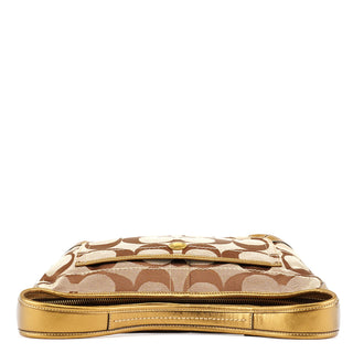 Coach Beige Gold Signature Shoulder Bag
