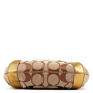Coach Beige Gold Signature Shoulder Bag