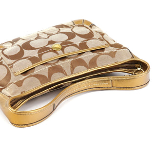 Coach Beige Gold Signature Shoulder Bag