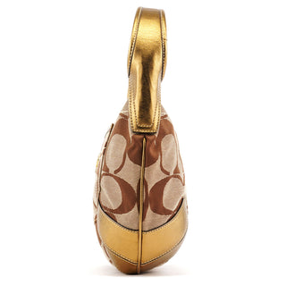 Coach Beige Gold Signature Shoulder Bag