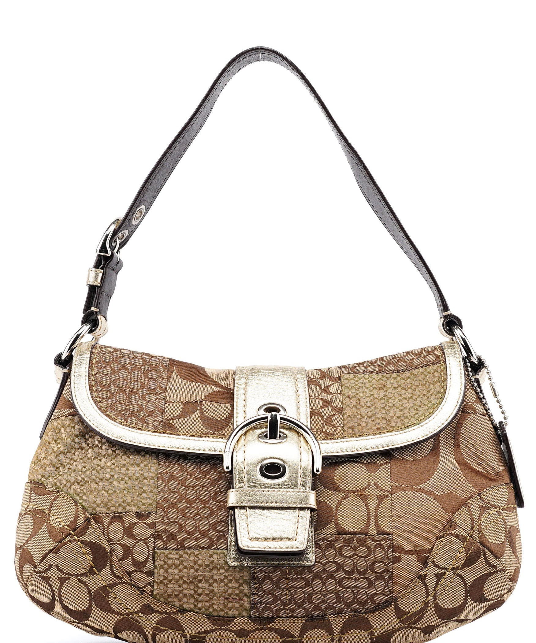 Coach Beige Patchwork Signature C Soho Shoulder Bag