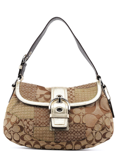 Coach Beige Patchwork Signature C Soho Shoulder Bag