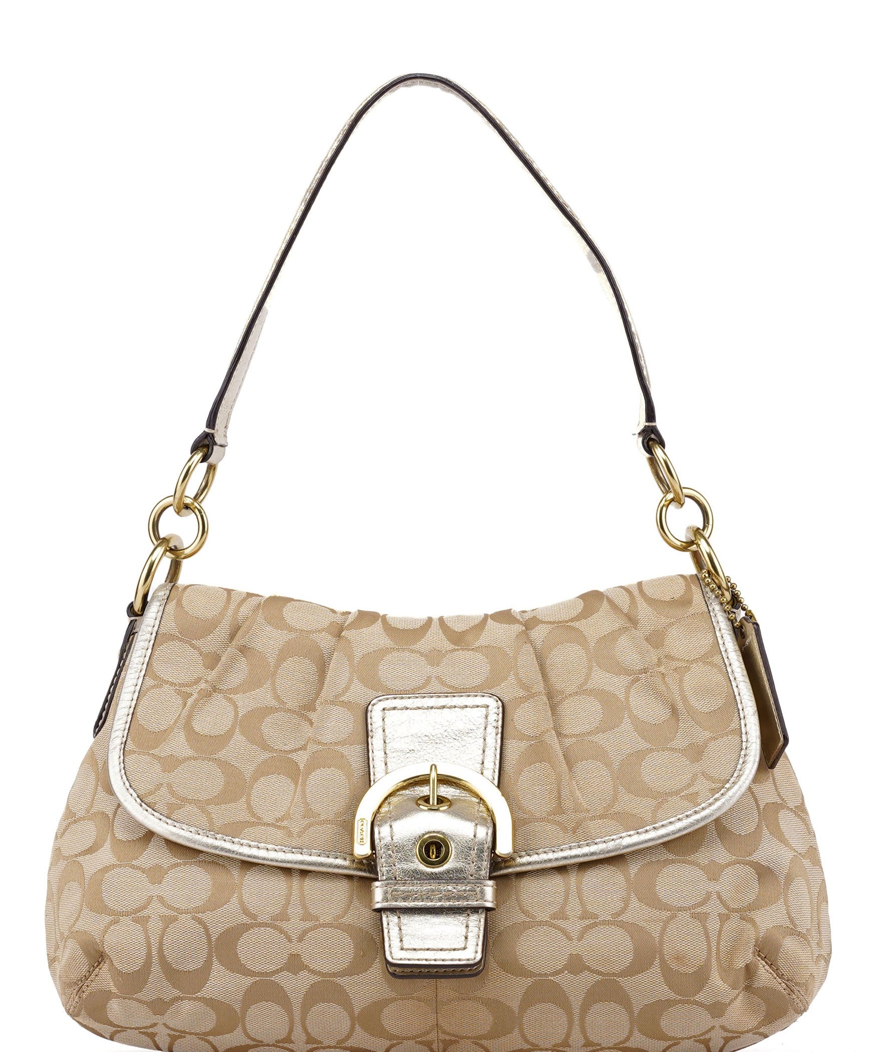 Coach Beige Patchwork Signature C Soho Shoulder Bag