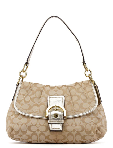 Coach Beige Patchwork Signature C Soho Shoulder Bag