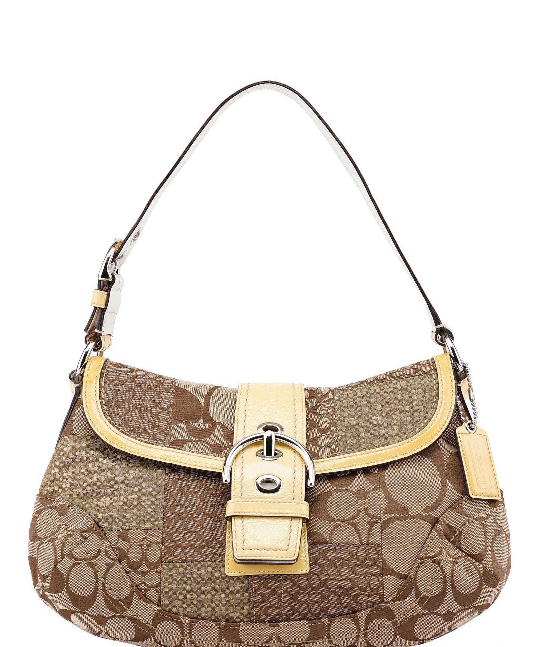 Coach Beige Patchwork Signature C Soho Shoulder Bag