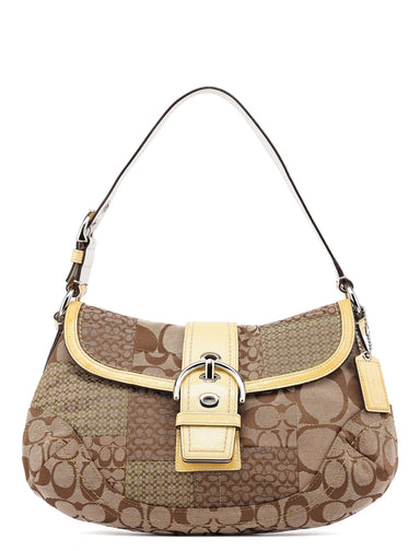 Coach Beige Patchwork Signature C Soho Shoulder Bag