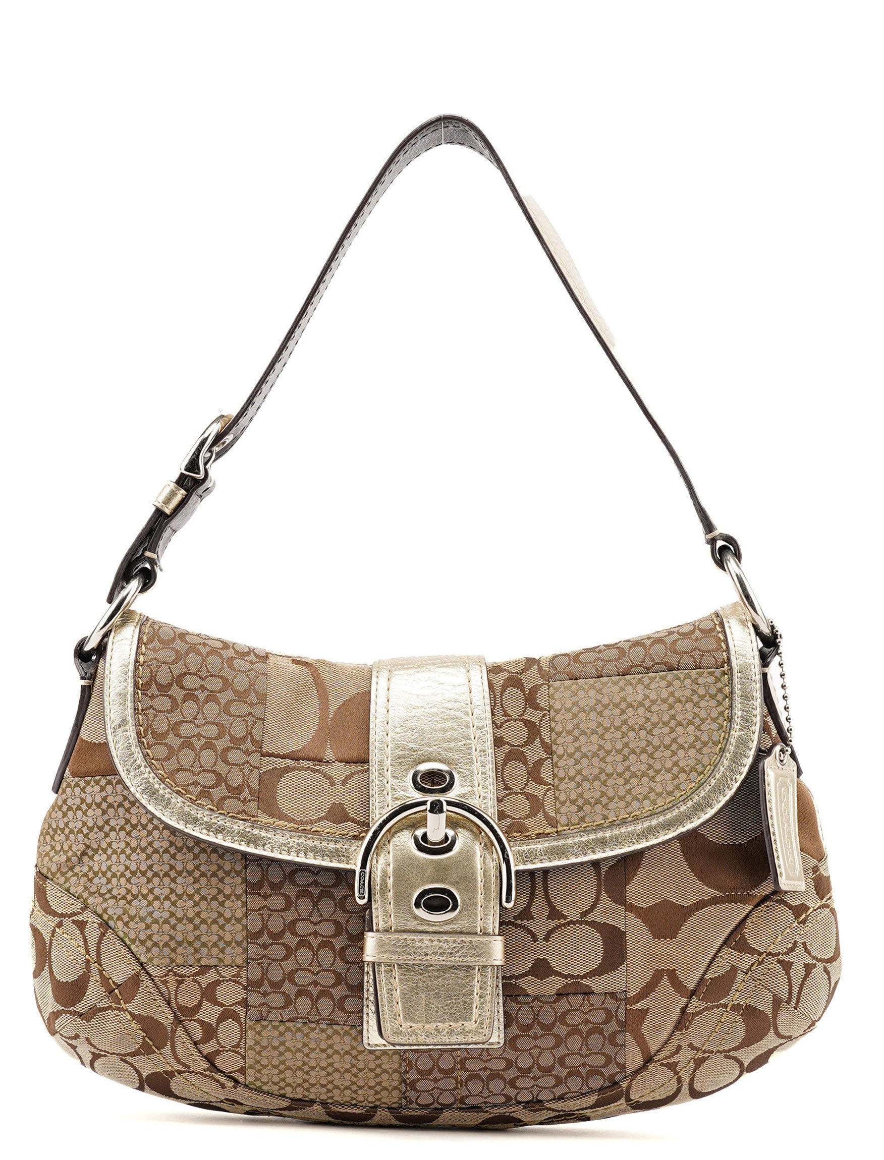 Coach Beige Patchwork Soho Shoulder Bag