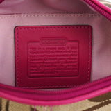 Coach Sac hobo patchwork en toile Signature et python, beige et rose