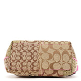 Coach Sac hobo patchwork en toile Signature et python, beige et rose
