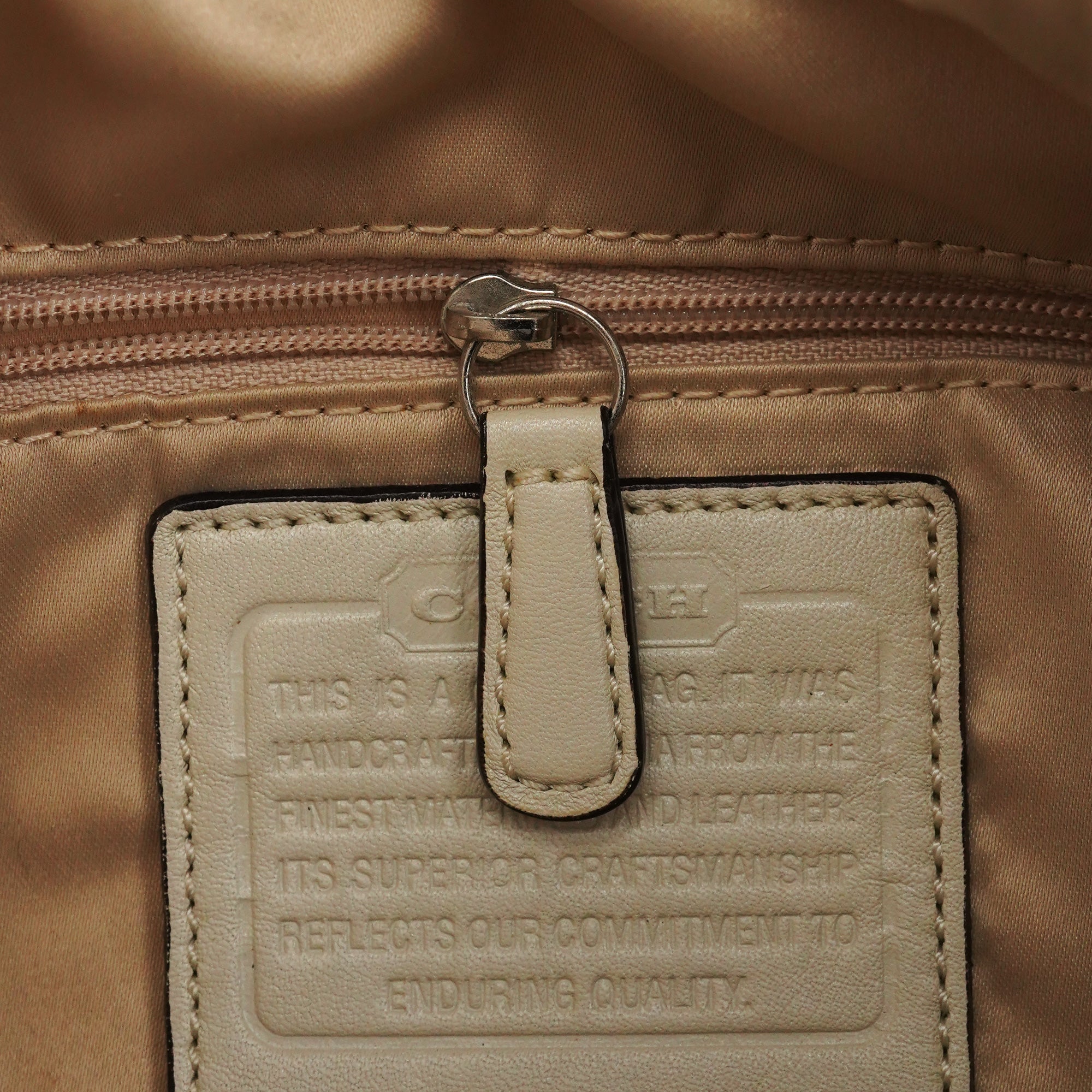 Coach Beige Signature C Hobo Shoulder Bag