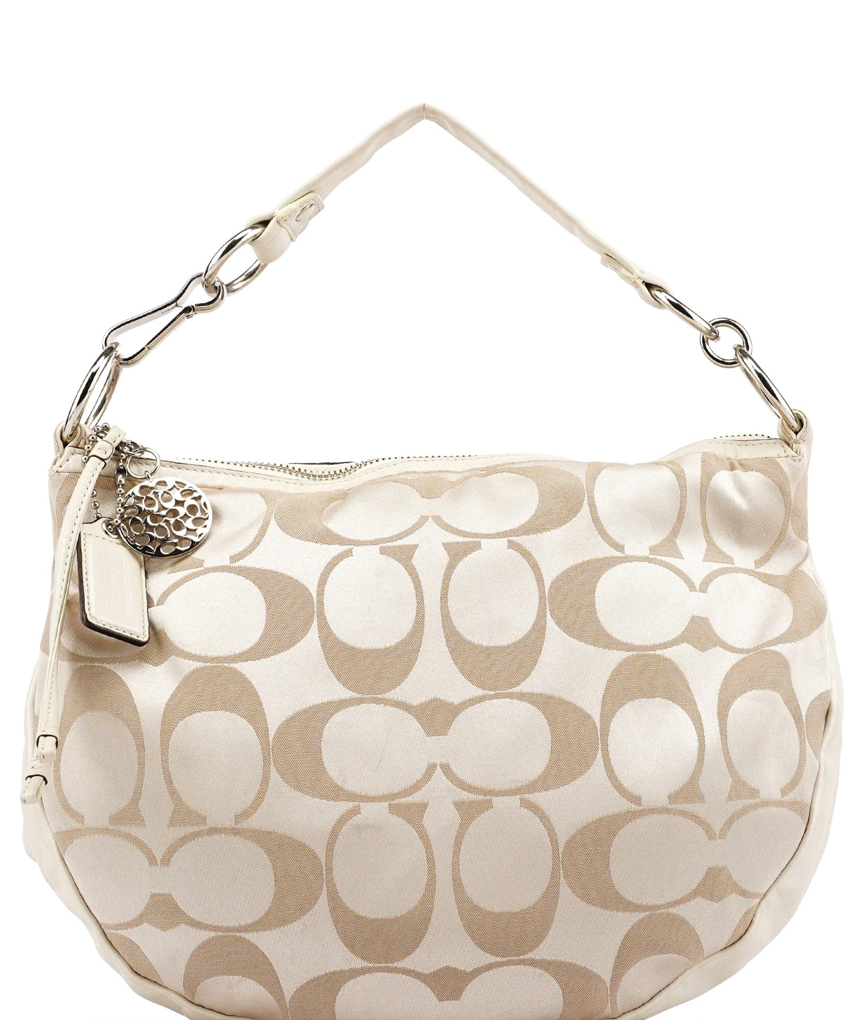 Coach Beige Signature C Hobo Shoulder Bag