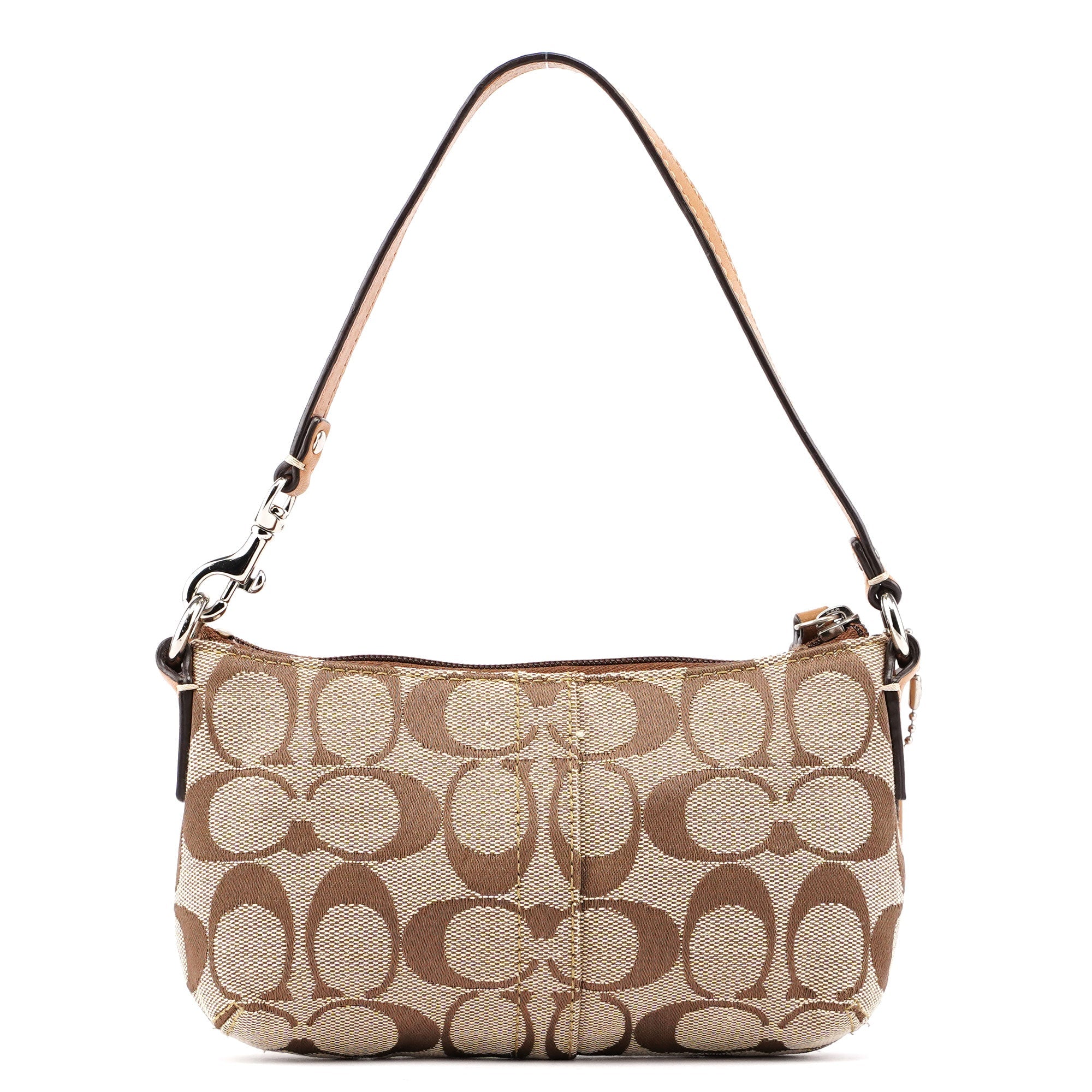 Beige Signature C Mini Hobo Bag