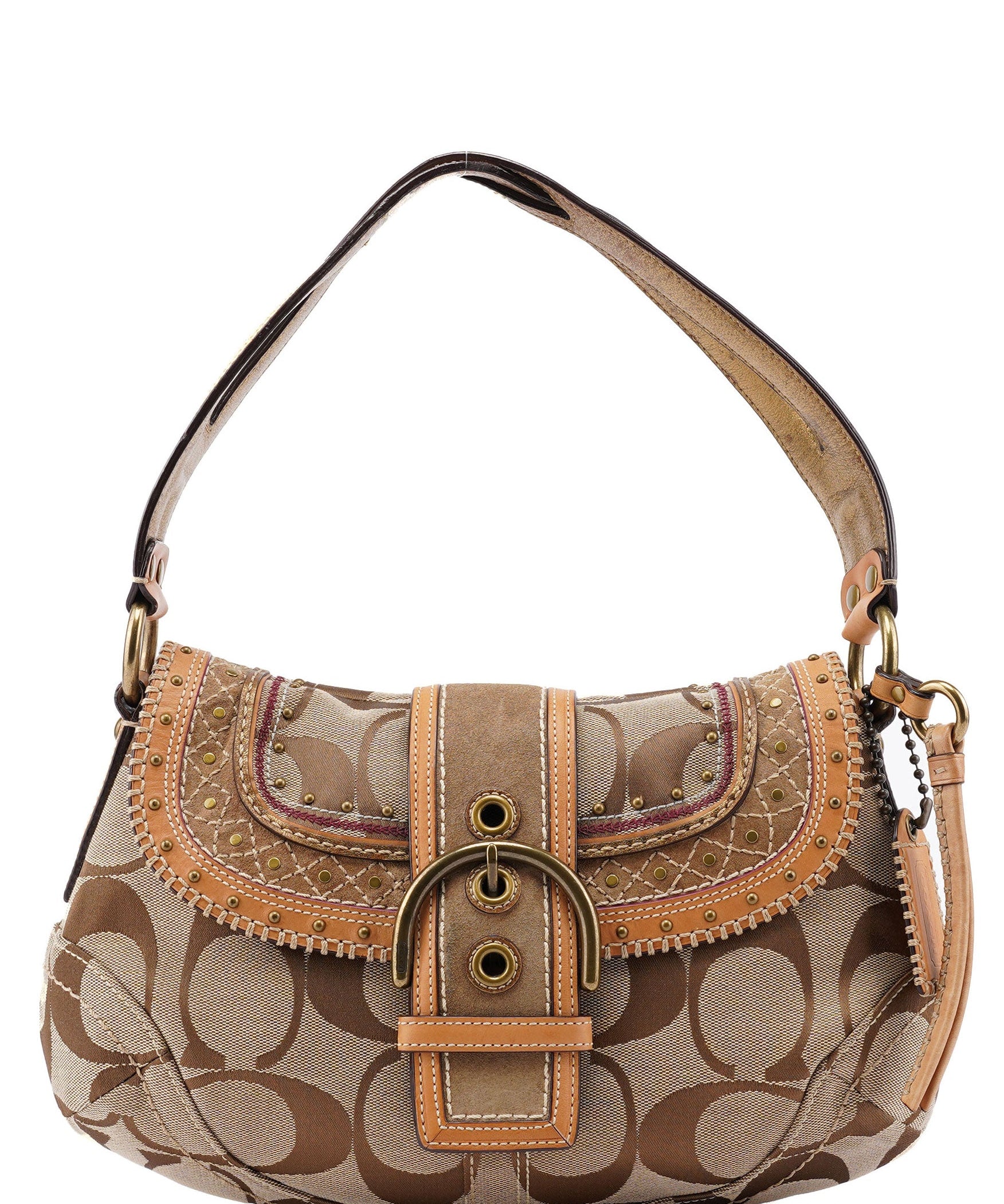 Coach Beige Signature C Soho Shoulder Bag