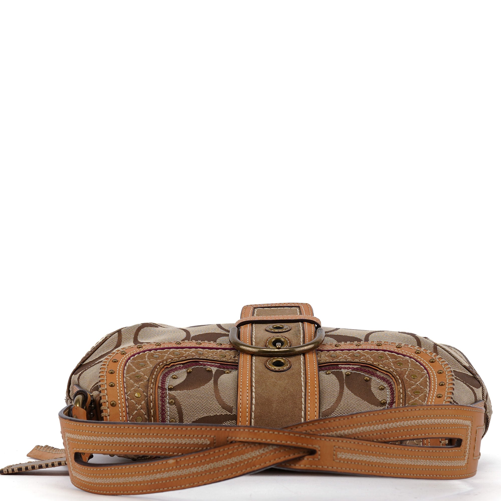 Coach Sac porté épaule Signature C Soho en toile Signature beige