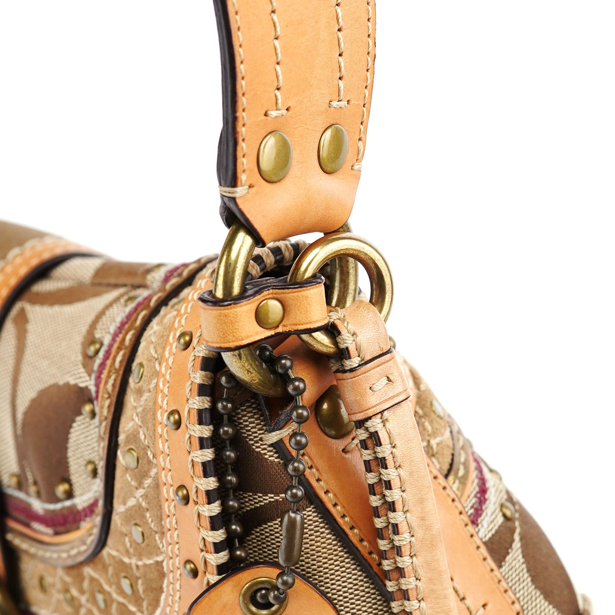 Coach Sac porté épaule Signature C Soho en toile Signature beige