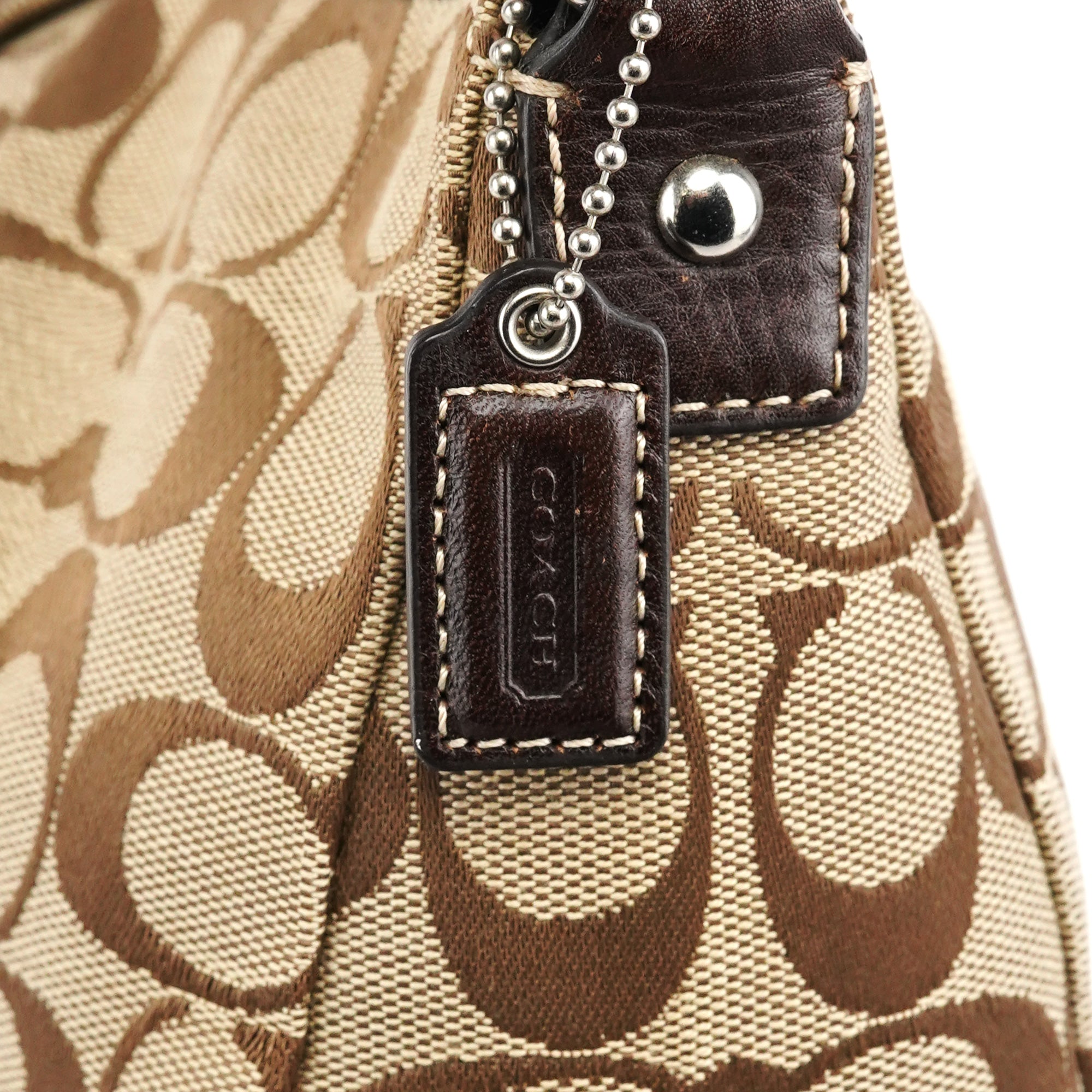 Coach Sac hobo en toile Signature beige