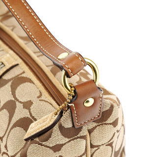 Coach Beige Signature Canvas Mini Hobo bag