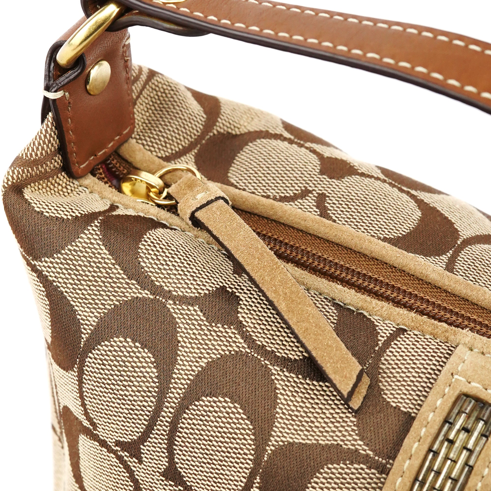 Coach Mini sac hobo en toile Signature beige
