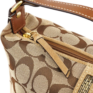 Coach Beige Signature Canvas Mini Hobo bag