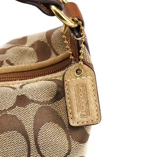 Coach Beige Signature Canvas Mini Hobo bag