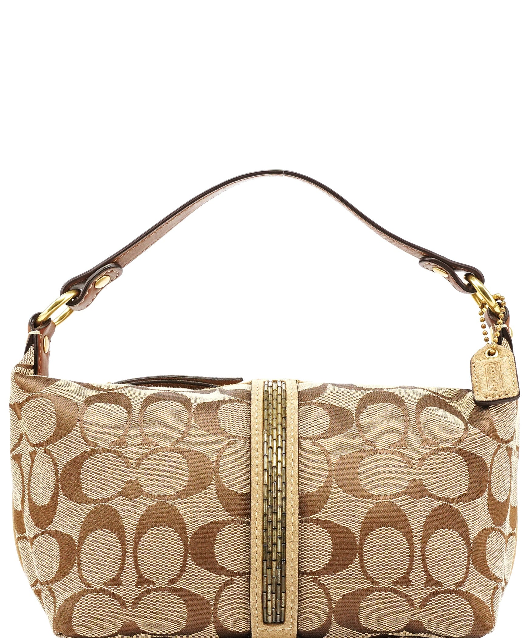 Coach Beige Signature Canvas Mini Hobo bag