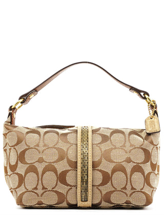 Coach Beige Signature Canvas Mini Hobo bag