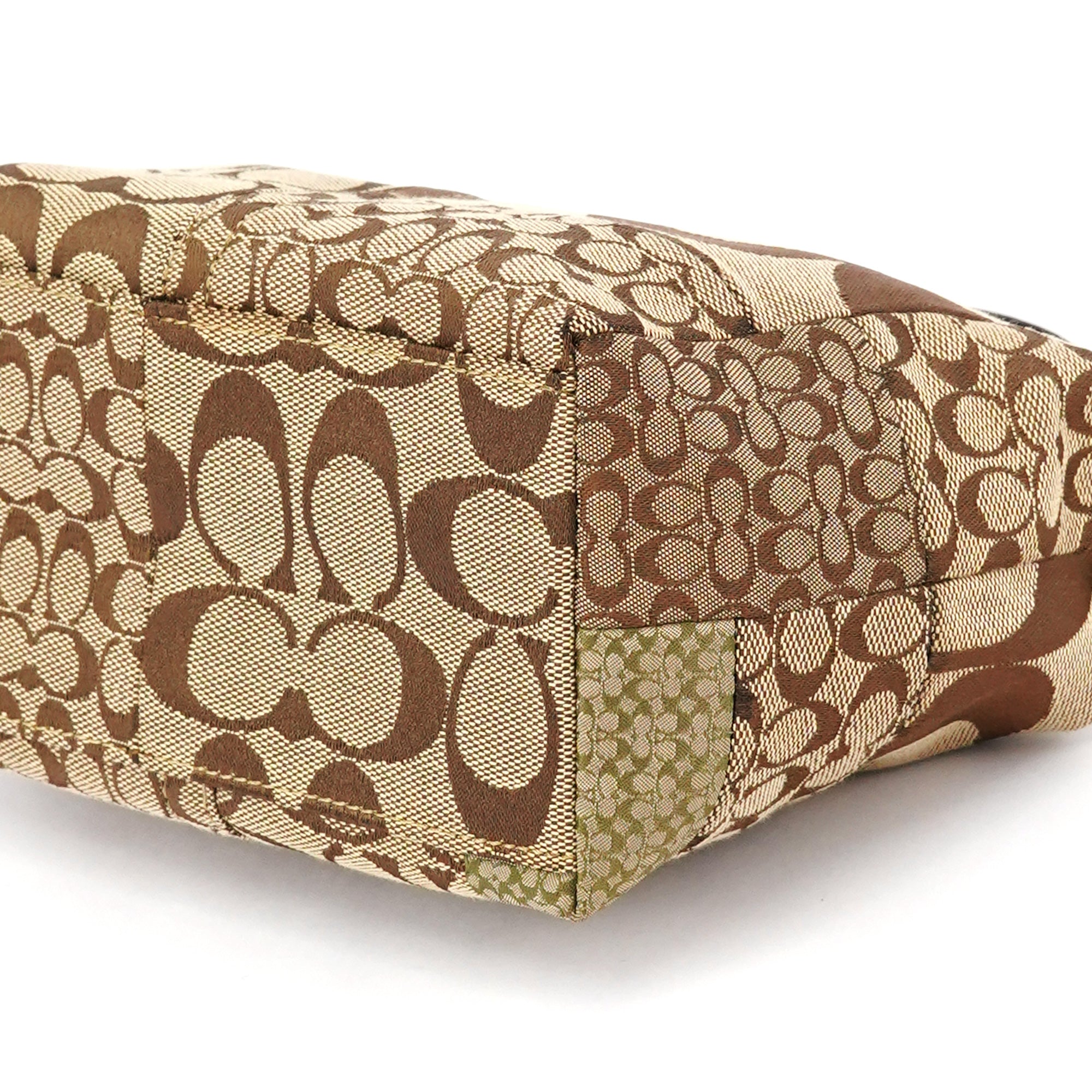 Coach Borsa hobo in tela Signature patchwork beige