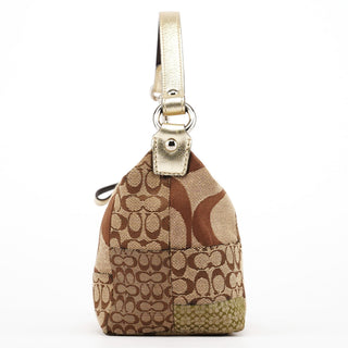 Coach Beige Signature Patchwork Hobo Bag