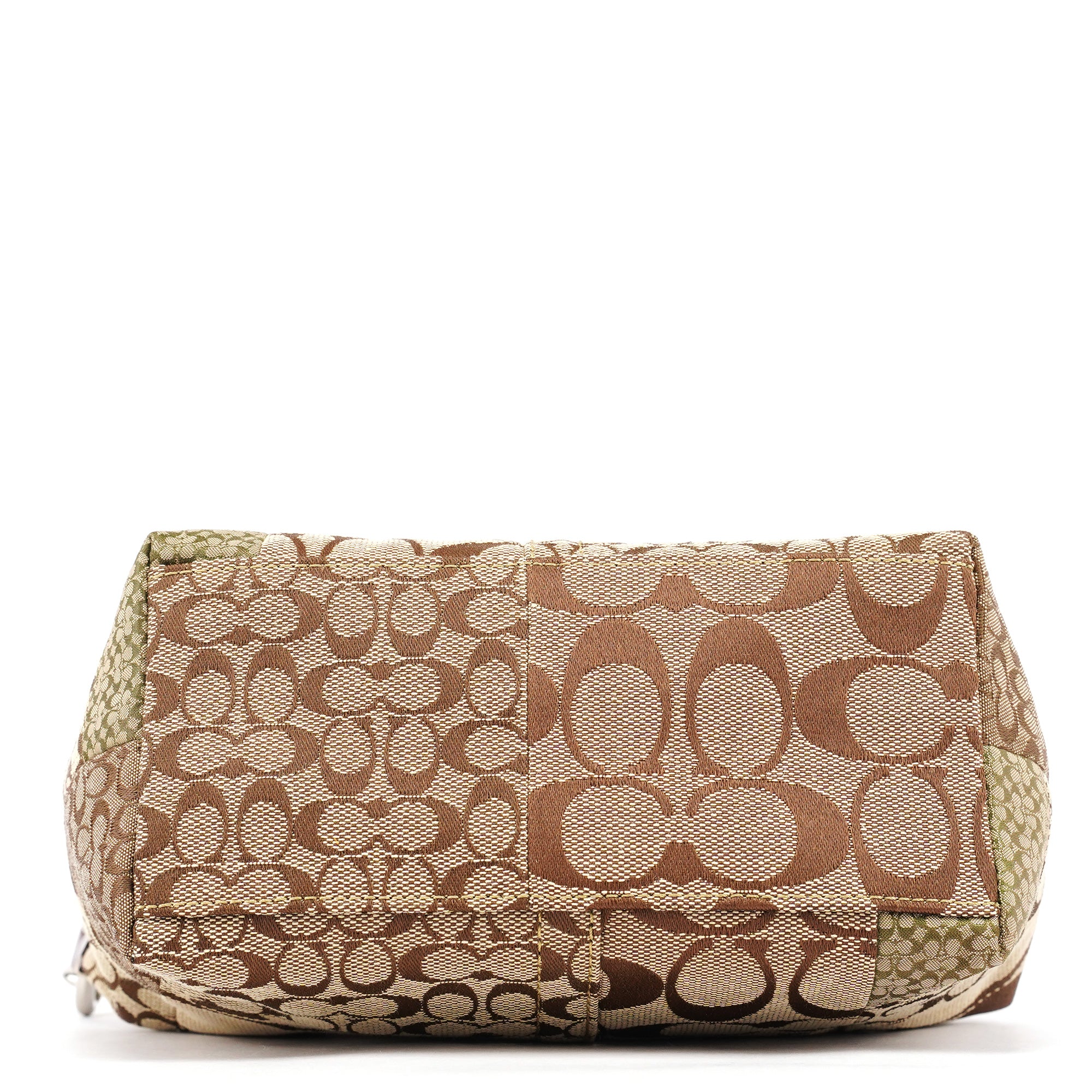 Coach Beige Signature Patchwork Mini Pochette Bag