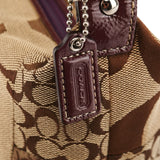 Coach Beige Signature Patchwork Mini Pochette Bag