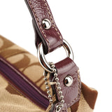 Coach Beige Signature Patchwork Mini Pochette Bag