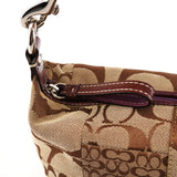 Coach Beige Signature Patchwork Mini Pochette Bag