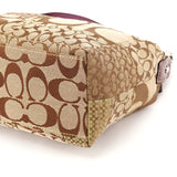 Coach Beige Signature Patchwork Mini Pochette Bag