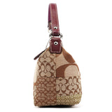 Coach Beige Signature Patchwork Mini Pochette Bag